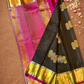 Silk Mark Certified Handloom Kanjivaram Silk Saree  |  Midnight Black