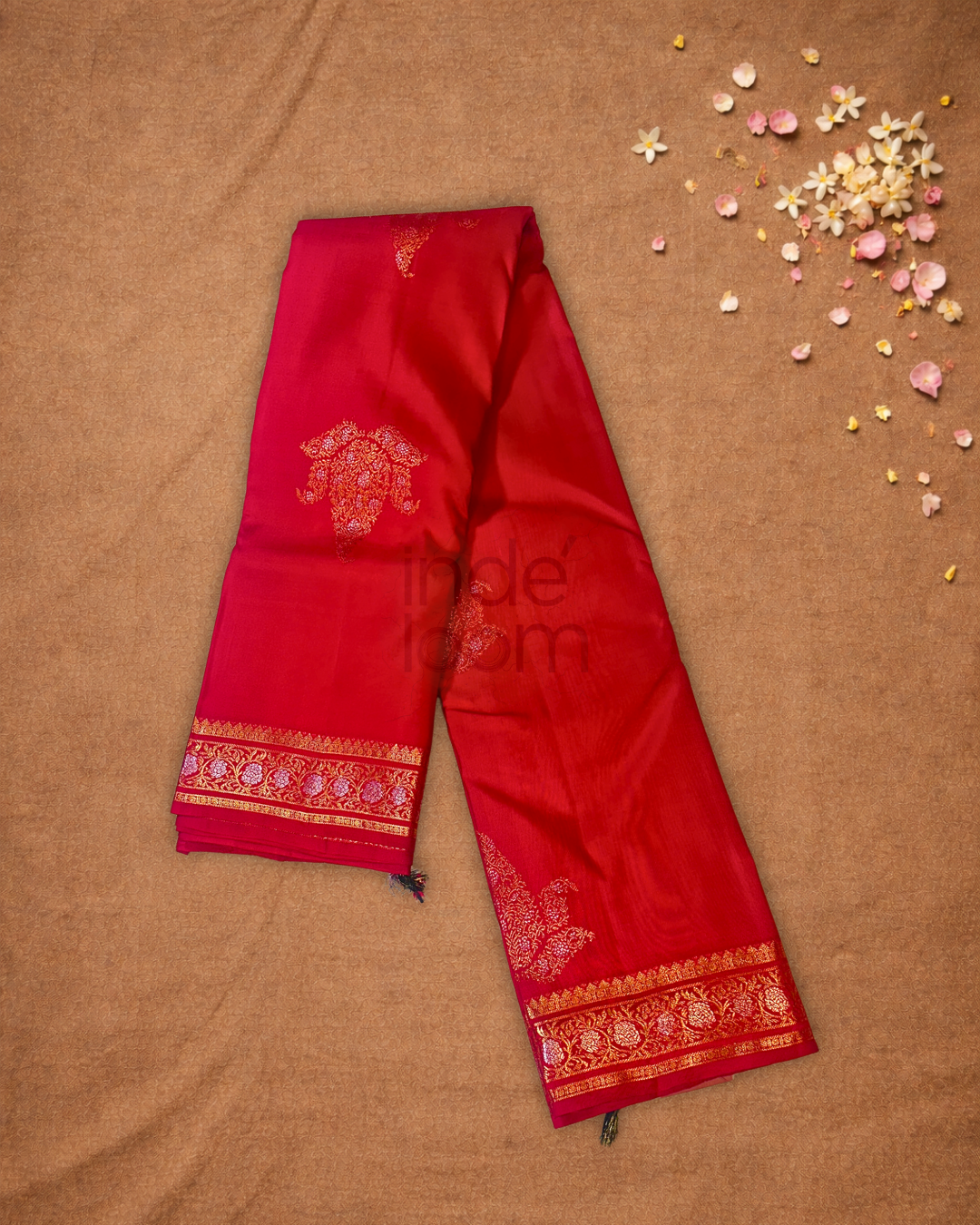 Silk Mark Certified Handloom Kanjivaram Silk Saree  |  Classic Red
