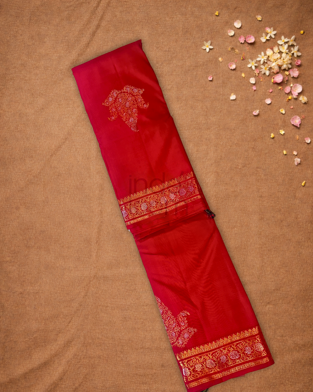 Silk Mark Certified Handloom Kanjivaram Silk Saree  |  Classic Red