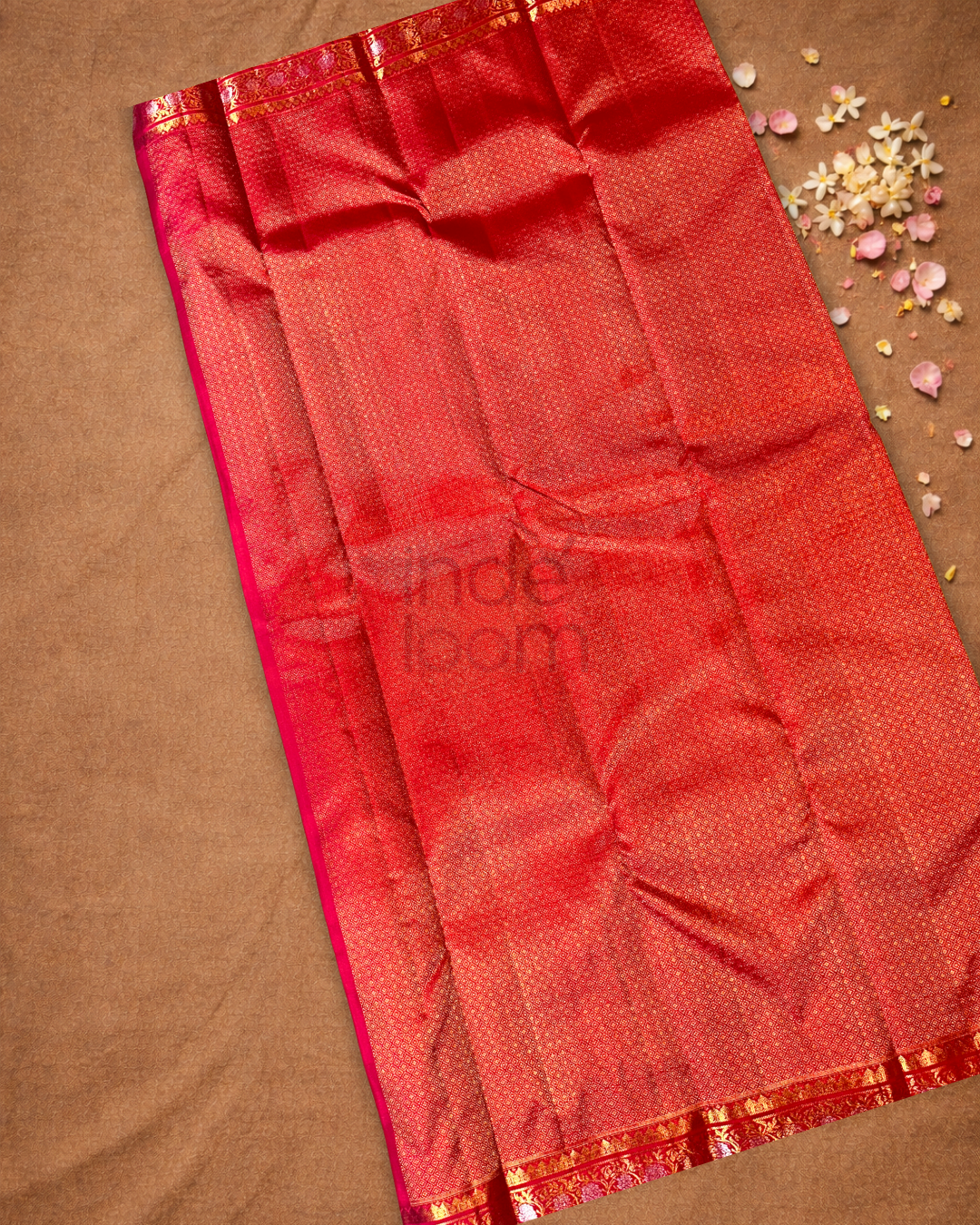 Silk Mark Certified Handloom Kanjivaram Silk Saree  |  Classic Red