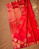Silk Mark Certified Handloom Kanjivaram Silk Saree  |  Classic Red
