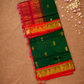 Handloom Korvai Silk Cotton Saree  |  Bottle Green