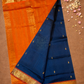 Pure Handloom Korvai Saree |  Navy Blue