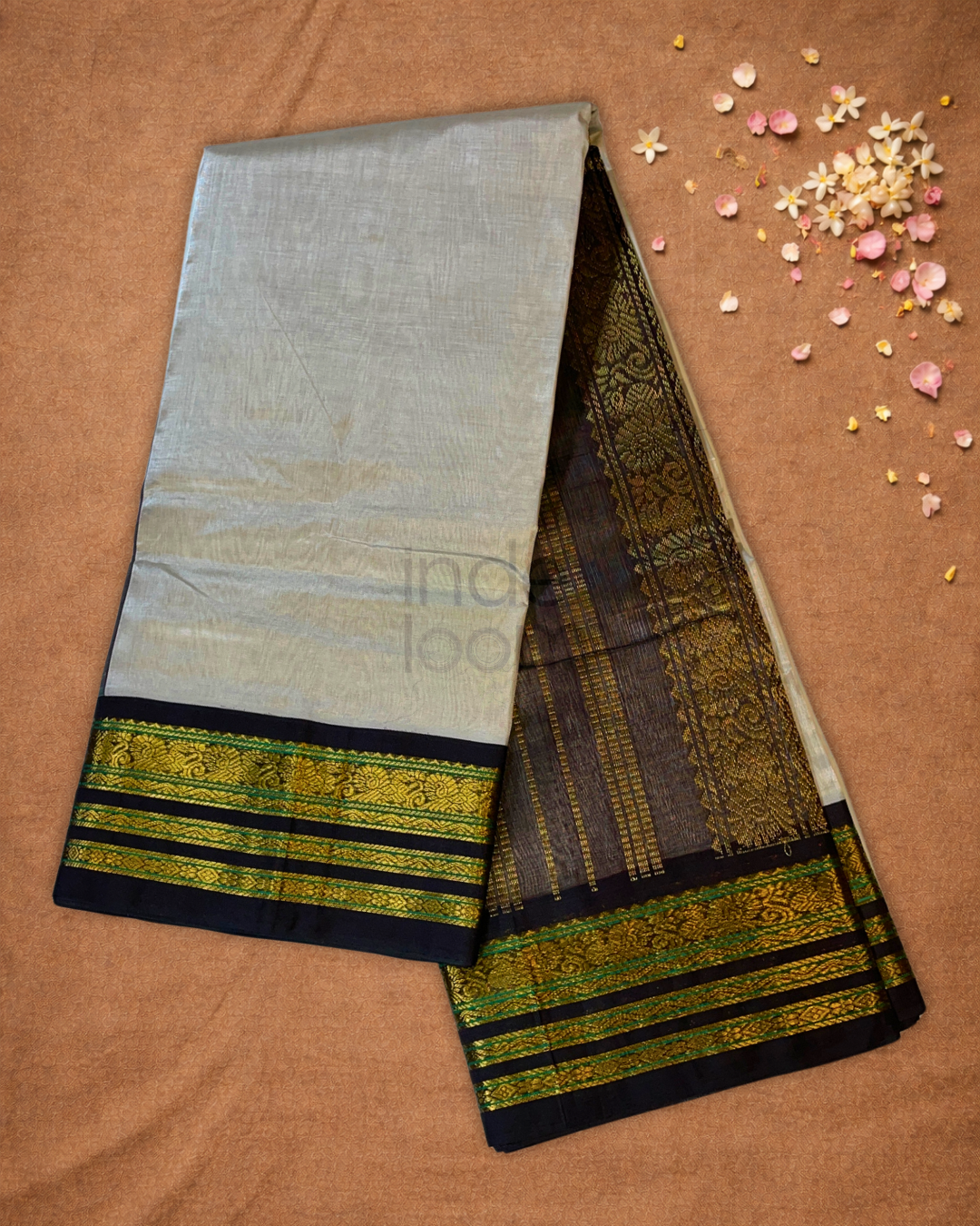 Pure Handloom Korvai Saree | Pista Green