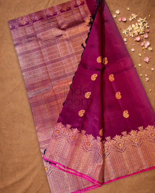 Kanjivaram Saree With Mulberry Purple