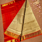 Handloom Korvai Silk Cotton Saree  |  Cream Beige