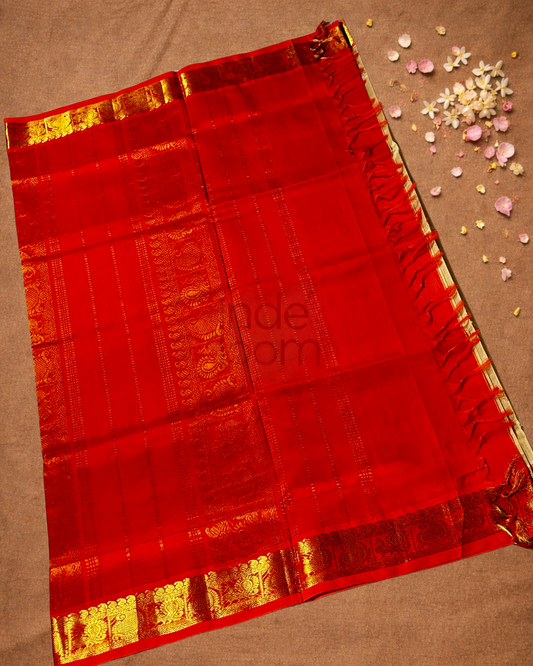Handloom Korvai Silk Cotton Saree  |  Cream Beige