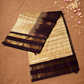 Handloom Korvai Silk Cotton Saree  |  Champagne Beige