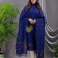 Handwoven Jamdani Silk Cotton Kurti  |  Sapphire Blue