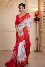 Ilkal Kasuti Embroidery Saree I Snow White