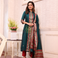 Teal Green | Handloom Jamdani Linen Unstitched 2-Piece Kurti | Baluchari Design