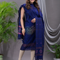 Berry Blue 120 Count Cotton Jamdani 2-Piece Set Kurti & Dupatta (UNSTITCHED) - 101