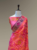 Pure Banarasi Exclusive Ektara Kora JAMDANI Tilfi saree  | Rani Pink