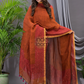 Brick Orange | Handloom Jamdani Linen Unstitched 2-Piece Kurti