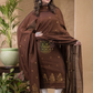 Cocoa Husk | Handloom Jamdani Cotton Unstitched 2-Piece Kurti | Meenakari Design