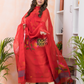 Handwoven Jamdani Muslin Kurti  |  Classic Red