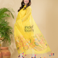 Lemon Zest | Handloom Jamdani Muslin Unstitched 2-Piece Kurti | Paithani Design