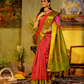 Handloom Korvai Silk Cotton Saree  |  Magenta Pink