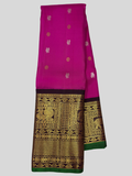 Handwoven Pure Gadwal Silk Saree  |  Magenta Pink