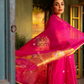 Handwoven Jamdani Cotton Silk Kurti  |  Magenta Pink
