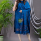 Handwoven Jamdani Silk Cotton Kurti  |  Navy Blue