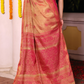 Tissue Silk Jamdani Saree With Rich Pinkish-Red - 113