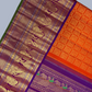 Pure Handwoven Gadwal Silk Saree Fire Orange - 027