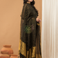 Jet Black | Handloom Jamdani Linen Unstitched 2-Piece Kurti