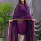 Deep Violet | Handloom Jamdani Linen Unstitched 2-Piece Kurti
