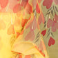 Red Floral Garden on Mustard Yellow-Organza Hand-painted Saree-021