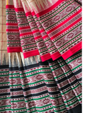 Handwoven Pure Vidarbha Tussar Silk Saree  |  Pale Brown