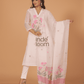 Muslin Jamdani 2-Piece Set Kurti & Dupatta (UNSTITCHED) - Pearl White - 078