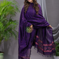 Handwoven Jamdani Silk Cotton Kurti  |  Indigo Purple