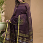 Dark Brown Pure Linen suit 2 piece Set Kurti & Dupatta (UNSTITCHED) -637