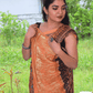 Ajrakh Exclusive Designer Modal Silk in Rust Orange and Navy with Zari pallu - 030 - indeloom