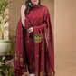 Terracotta Rouge | Handloom Jamdani Cotton Unstitched 2-Piece Kurti | Meenakari Design