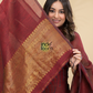 Mahogany Wine | Handloom Jamdani Muslin Unstitched 2-Piece Kurti | Classic Design