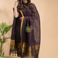 Handwoven Jamdani Cotton Linen Kurti  |  Eggplant Purple
