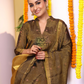 Olive Gold | Handloom Jamdani Linen Unstitched 2-Piece Kurti