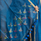 Azure Blue | Handloom Jamdani Linen Unstitched 2-Piece Kurti