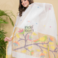 Soft White | Handloom Jamdani Muslin Unstitched 2-Piece Kurti | Paithani Design