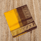 Pure Handloom Korvai Saree | Golden Yellow and Brown