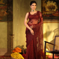 Organza Embroidery Saree With Deep Maroon - 002