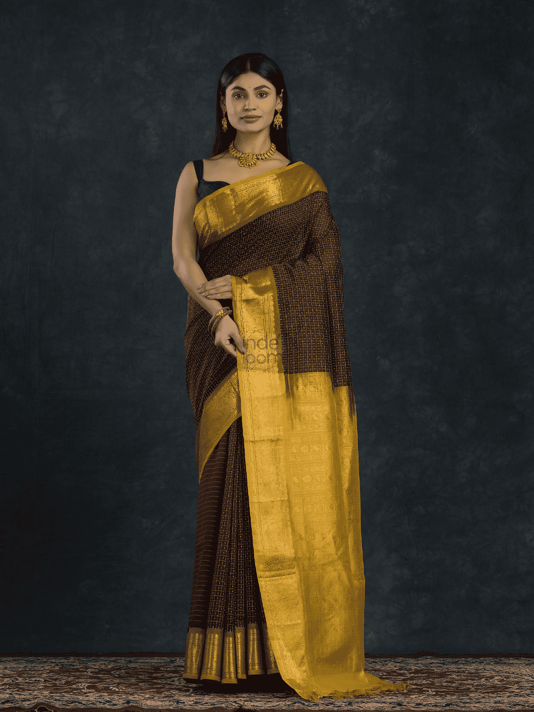 Pure Handloom Korvai Saree | Lakshadeepam | Olive Green