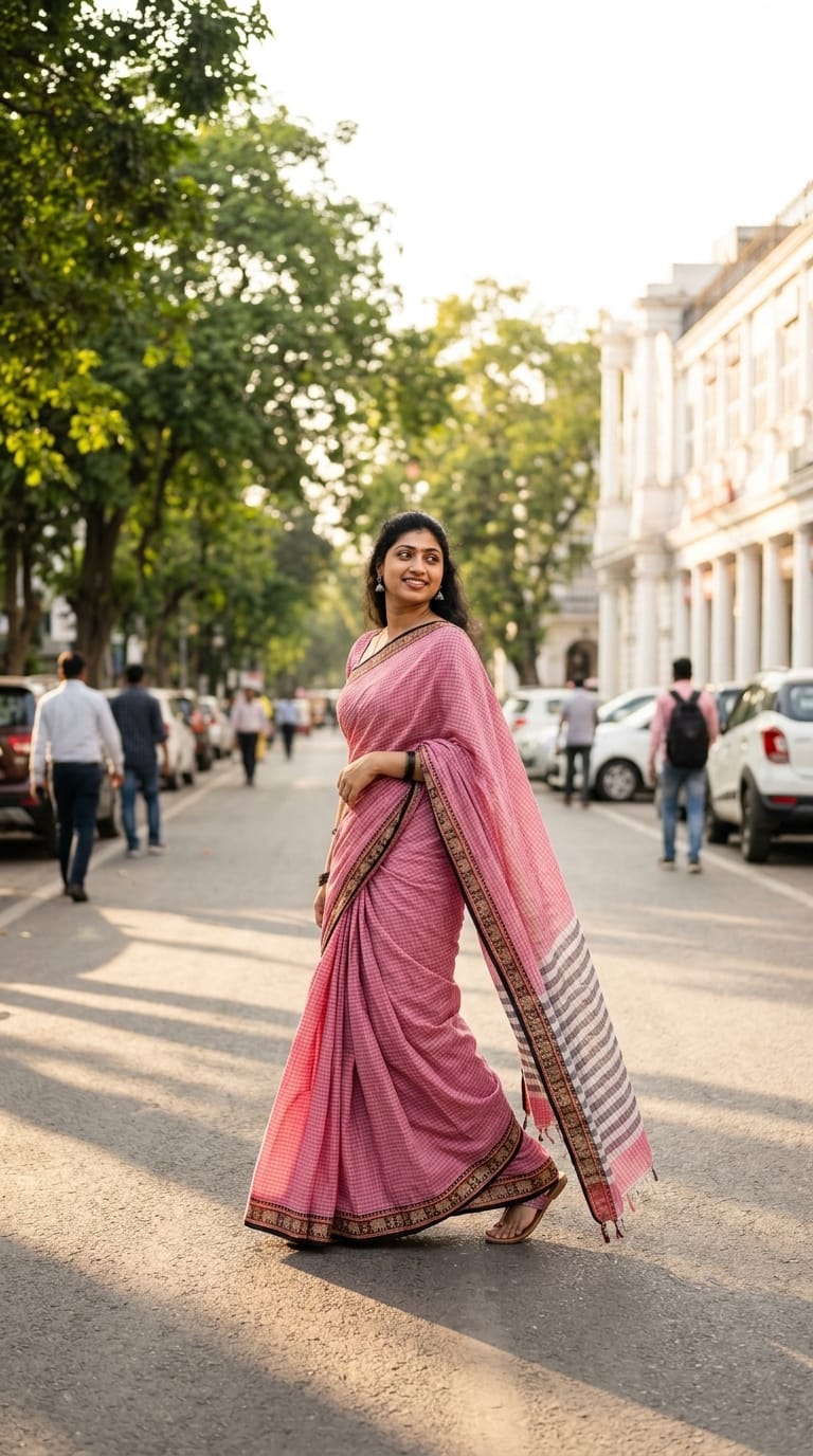 Narayanpet Cotton Saree – Samantha-Inspired Pink Collection