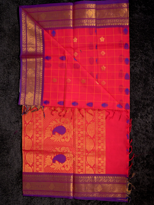Kanchi Cotton|vadamalli pink & purple
