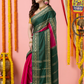 Classic Mysore Semi Silk Saree | Dark Green