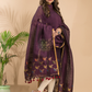 Rasin Purple Cotton Linen 2-Piece Set Kurti & Dupatta (UNSTITCHED) - 032