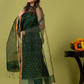 Handwoven Jamdani Muslin Unstitched 2-piece Kurti | Forest Green