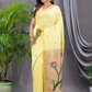 Linen Jamdani Saree With Lemon Yellow - 034